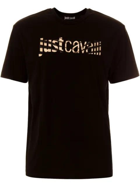 Just Cavalli logo-embroidered T-shirt Black 78OAHE21CJ110