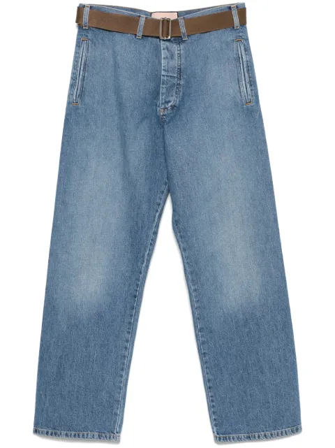 Plan C straight-leg belted jeans Blue PNCEF02WY0TD004