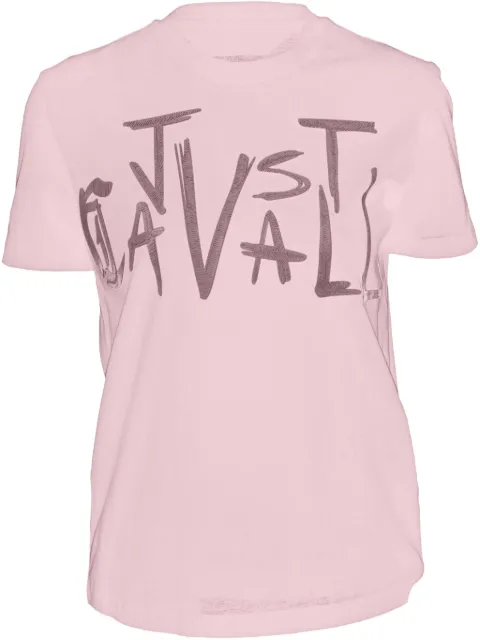 Just Cavalli logo-appliqué T-shirt Pink 78PAHT02CJ500