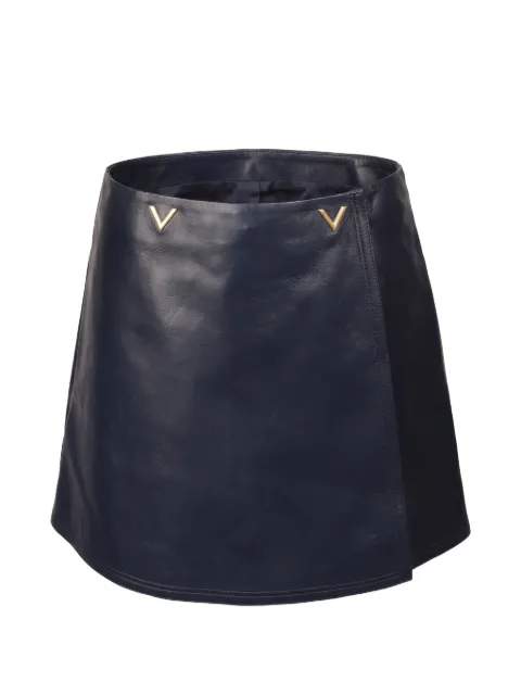 Valentino Garavani logo-appliqué mini skirt Blue BNI06J1AW