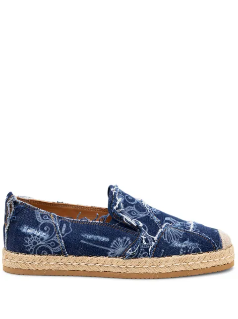 Hogan denim floral print espadrilles Blue HXW5310CZ70O5Q