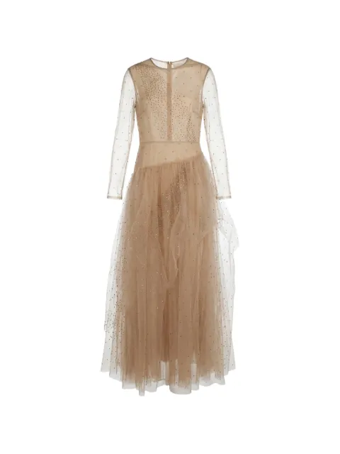 Valentino Garavani ruffled long-sleeve maxi dress Neutrals BVD4071ED
