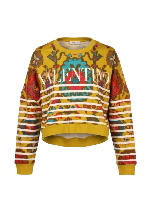Valentino Garavani floral stripe sweatshirt Yellow BMF12D6NK