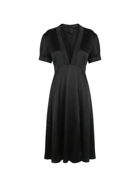 Valentino Garavani bow-detail V-neck midi dress Black BVACE037B