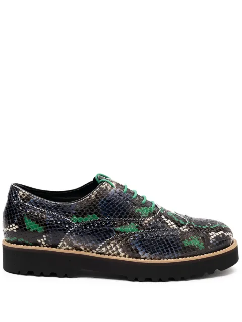 Hogan snakeskin platform brogue boots Black HXW2590R32X98G