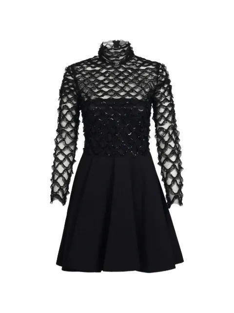 Valentino Garavani high-neck lace mini dress Black BVAXE51CF