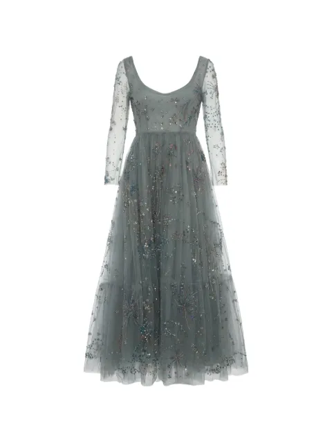 Valentino Garavani bead-embellished tulle maxi dress Grey BVD4H51ED