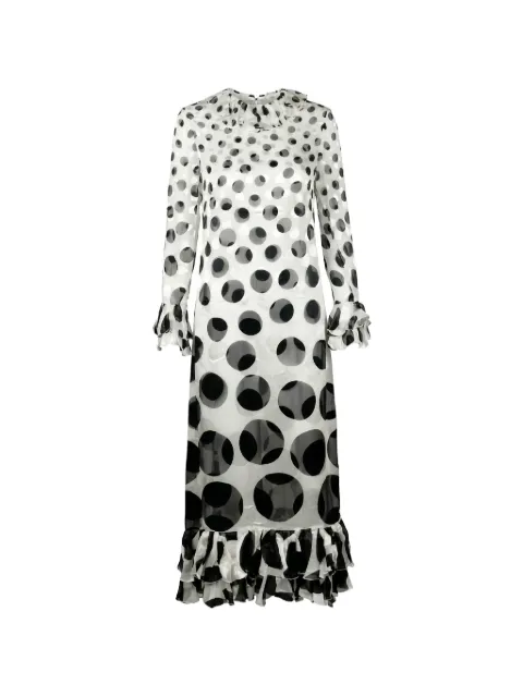 Valentino Garavani polka-dot ruffled maxi dress White BVAMN84P2