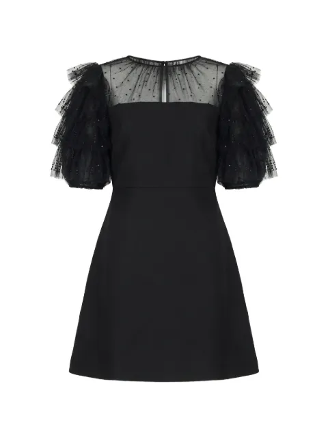 Valentino Garavani bead-embellished ruffled midi dress Black BVAM501CF