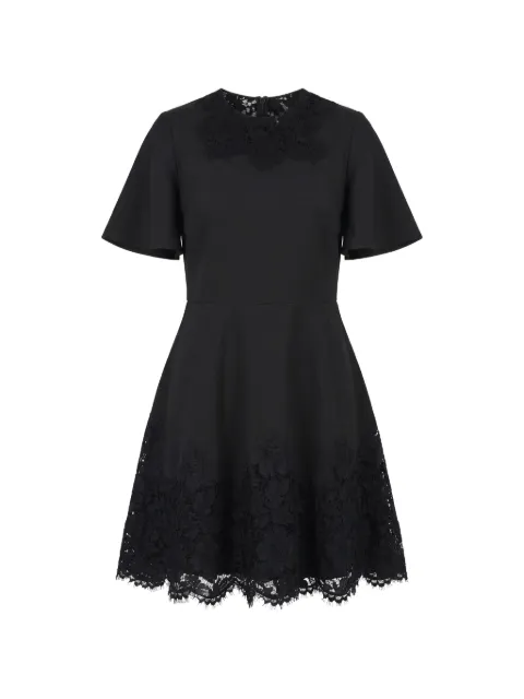 Valentino Garavani lace-trimmed flared dress Black BVALH6360