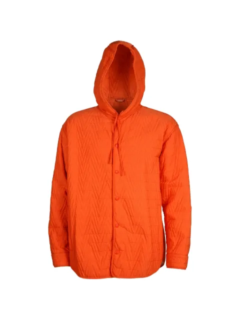 Valentino Garavani hooded quilted button-down jacket Orange VCLE267VL