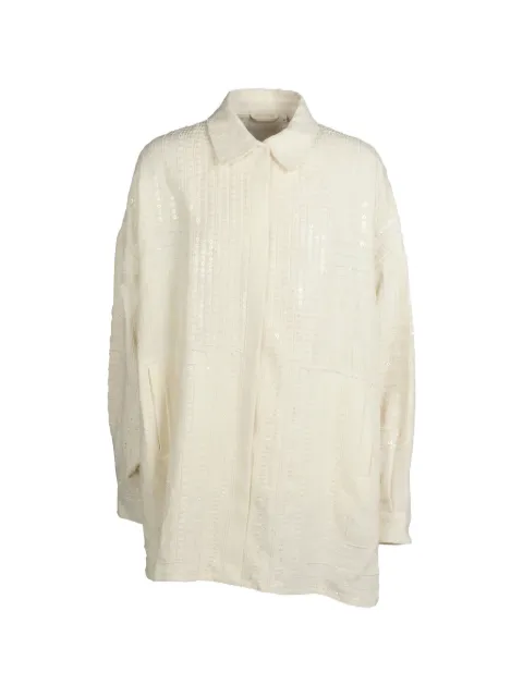 Valentino Garavani sequin-embellished shirt Neutrals BAB2306AW