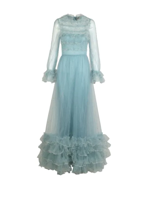 Valentino Garavani sequin-embellished tulle maxi dress Blue BVD8R11ED