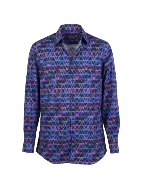 Valentino Garavani geometric-print button-down shirt Purple VABA9580H