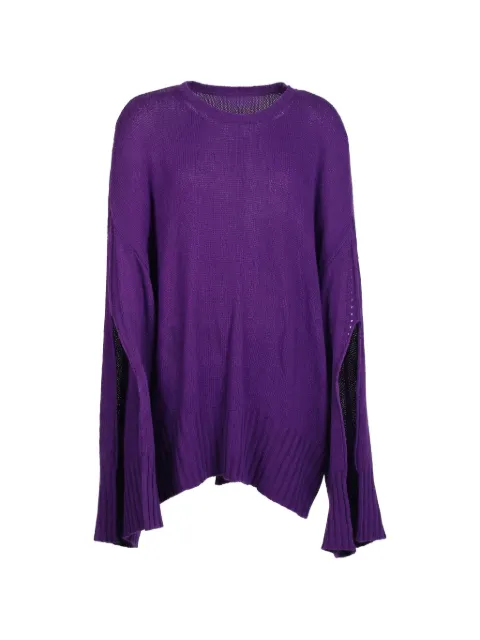 Valentino Garavani split-sleeve knitted jumper Purple VKC20B8FC