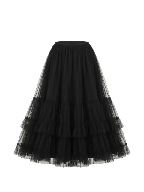 Valentino Garavani layered-tulle maxi skirt Black BRA5P04N8