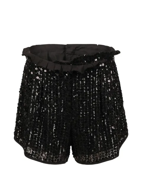 Valentino Garavani sequin ruffled shorts Black BRF0S52UP