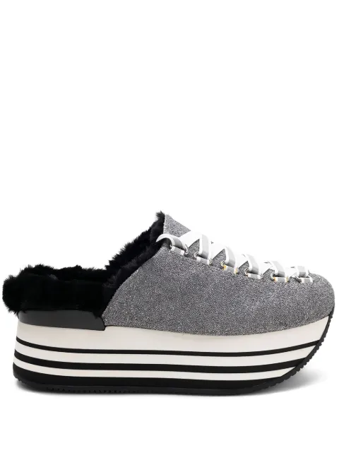 Hogan platform lace-up mules Grey GYW2830BB60JQK