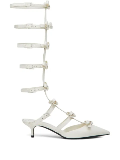 Valentino Garavani 55mm bow-embellished kitten-heel pumps White WS0CP9CCC