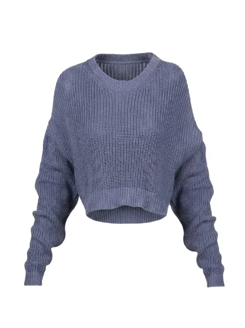 Valentino Garavani chunky-knit cropped sweater Blue BKC24L6J2
