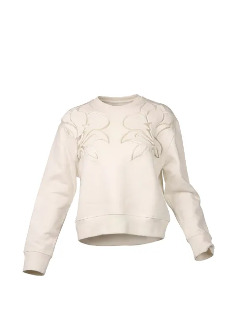 Valentino Garavani floral-appliqué sweatshirt Neutrals BMF17V78F