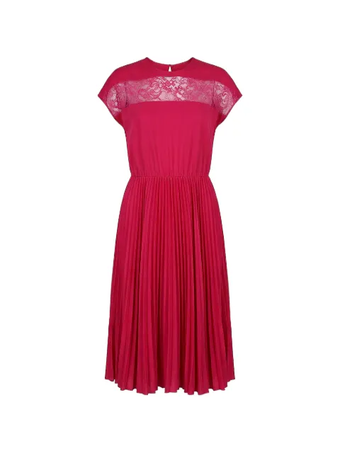 Valentino Garavani lace-panel pleated midi dress Pink BMJ02U64F