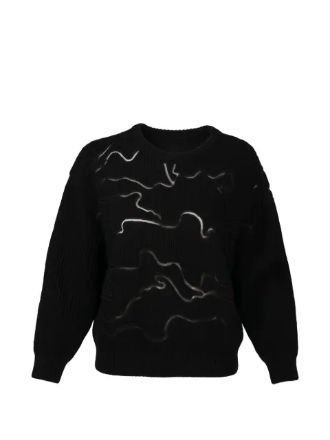Valentino Garavani graphic-print crewneck wool jumper Black VKC18N84R