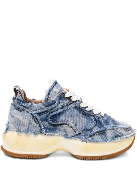 Hogan frayed denim platform sneakers Blue GYW4350CW52O3F