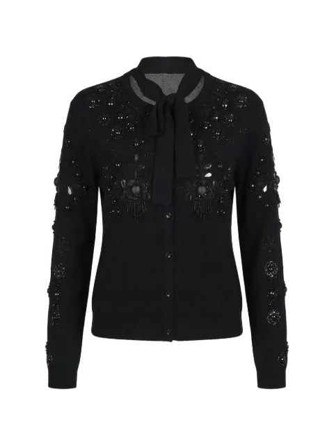 Valentino Garavani beaded bow cardigan Black BKAA165G6