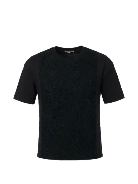 Valentino Garavani lace-panel T-shirt Black BMJ03D6EC