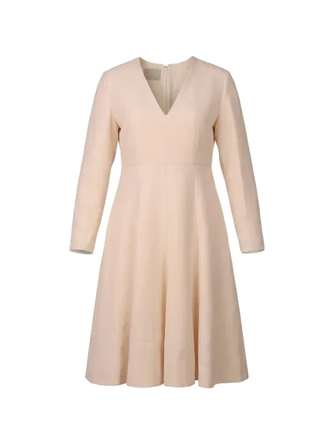 Valentino Garavani V-neck long-sleeve dress Neutrals BVAUJ51CF