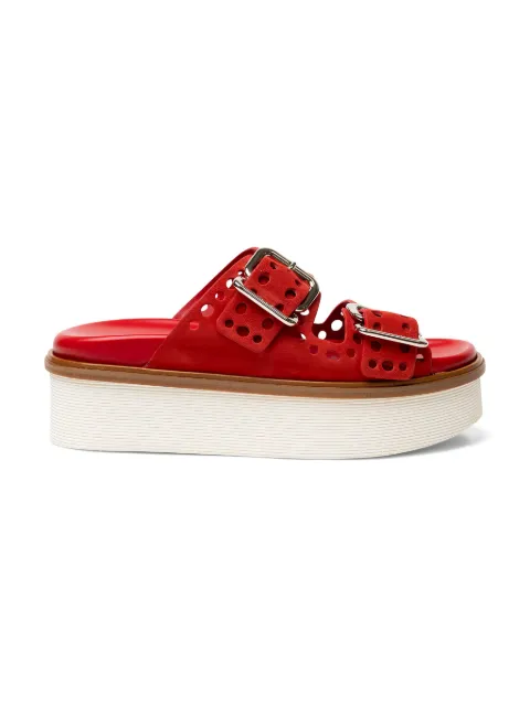 Tod's perforated buckle platform sandals Red XXW97A0Y520RE0