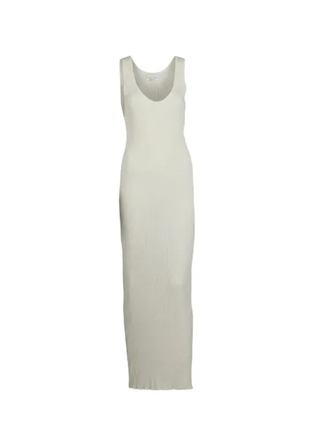 Valentino Garavani V-neck ribbed maxi dress White BKD05V68F