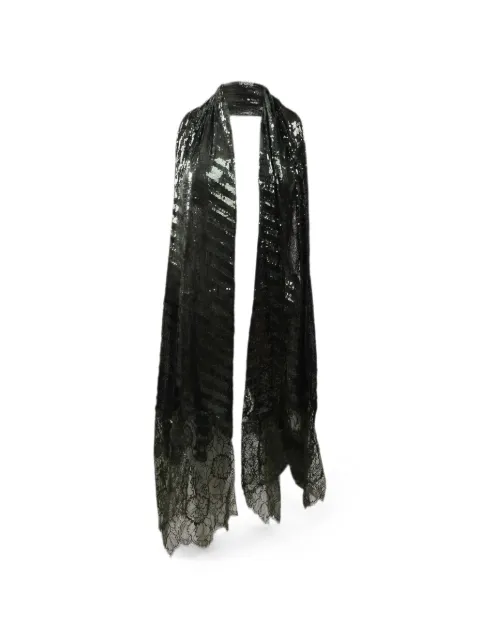 Valentino Garavani sequin-embellished lace-trim scarf Black WEF059HTD