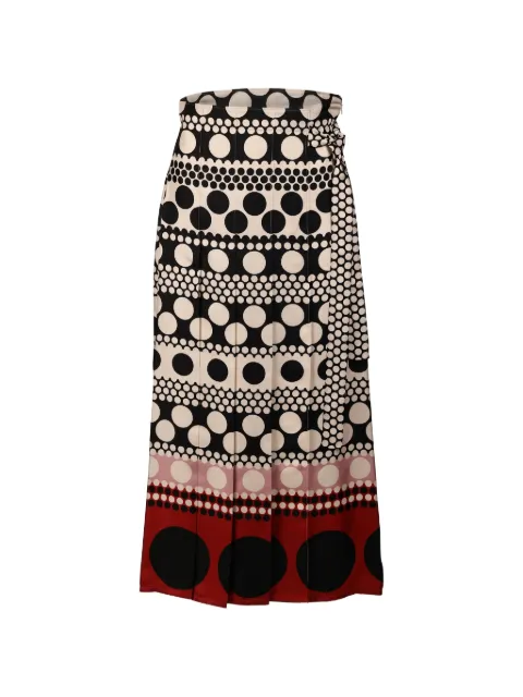 Valentino Garavani polka-dot pleated midi skirt Neutrals BRA6G05L9