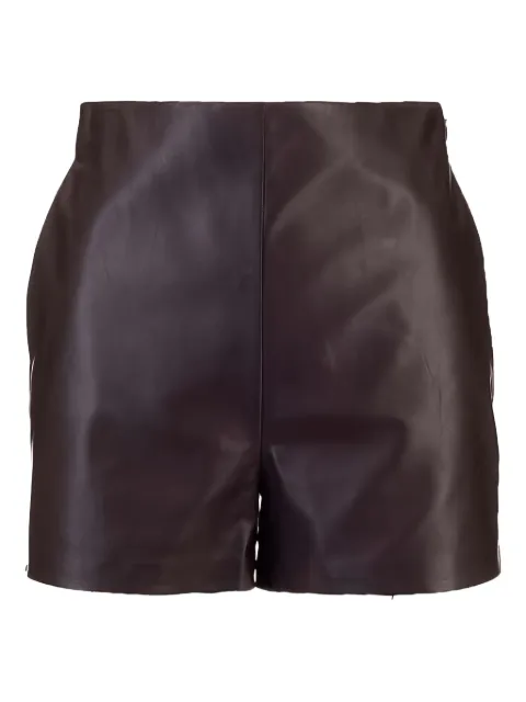 Valentino Garavani high-waisted leather shorts Brown BNH7H05VT