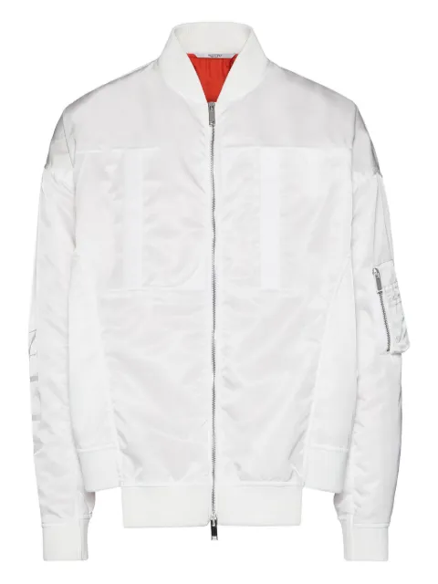 Valentino Garavani panelled zip-front bomber jacket White VCII5152F