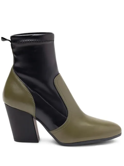 Hogan 80mm two-tone block-heel boots Green HXW5770DS20QA7