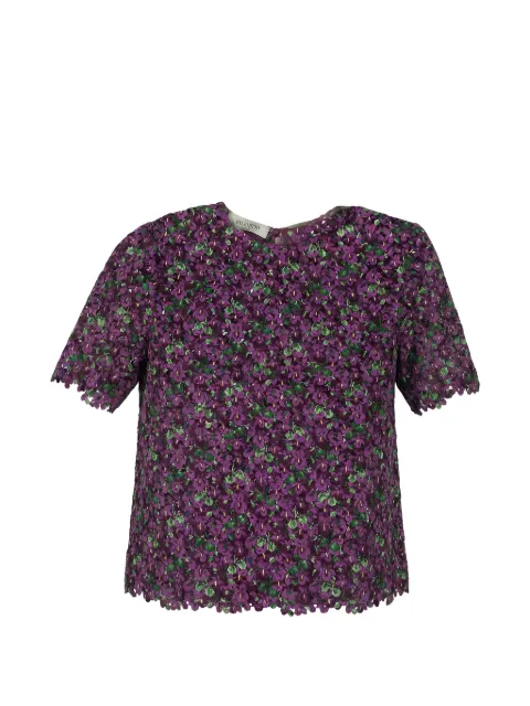 Valentino Garavani floral-pattern top Purple BAE3K04EH