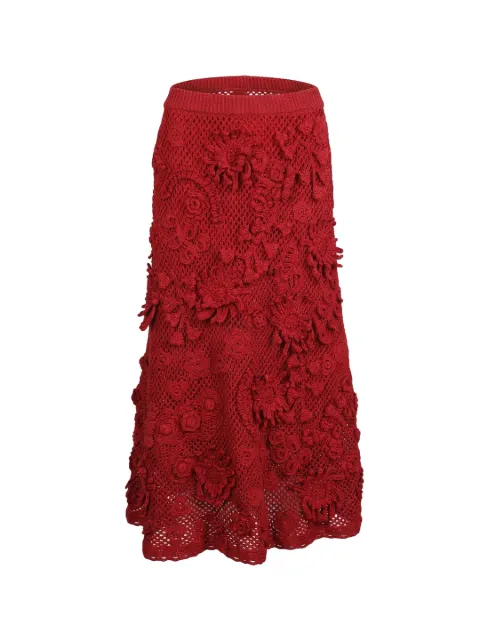 Valentino Garavani floral appliquéd skirt Red BKG01G33S