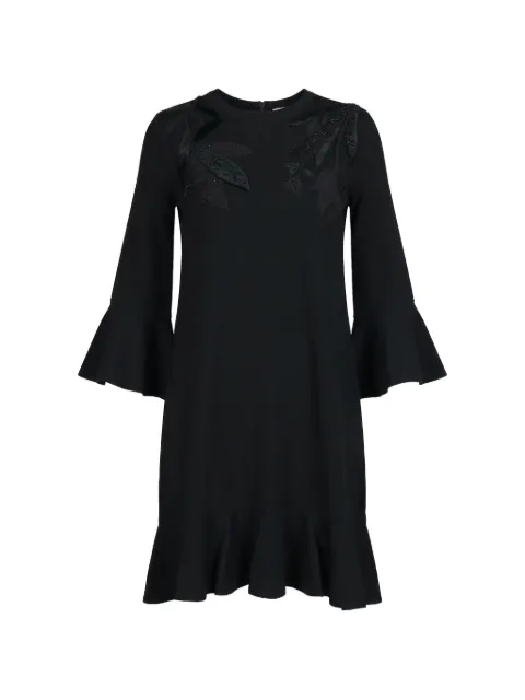 Valentino Garavani leaf ruffle dress Black BKDA735FA