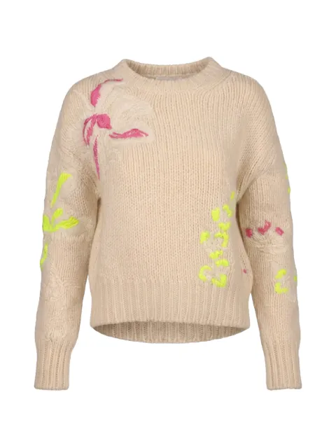 Valentino Garavani floral embroidered sweater Neutrals BKC13K5E4