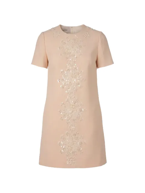Valentino Garavani sequin-embellished floral-appliqué dress Neutrals BVAVH46BS