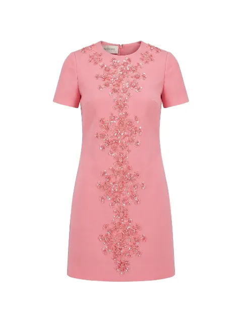 Valentino Garavani sequin-embellished floral-appliqué dress Pink BVAVH46BS