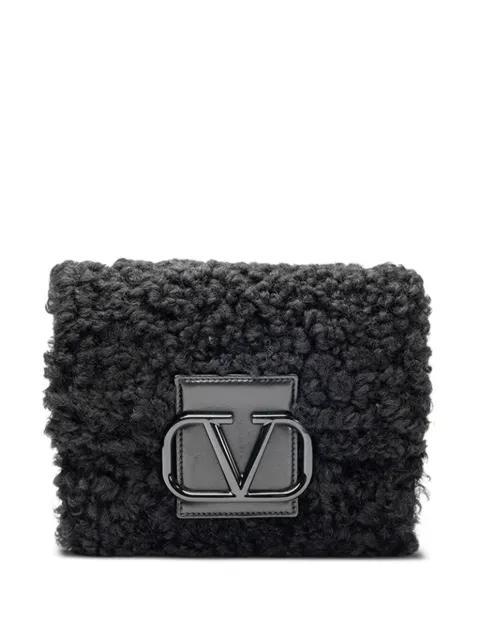 Valentino Garavani Vlogo signature textured shoulder bag Black WB0J96XRD