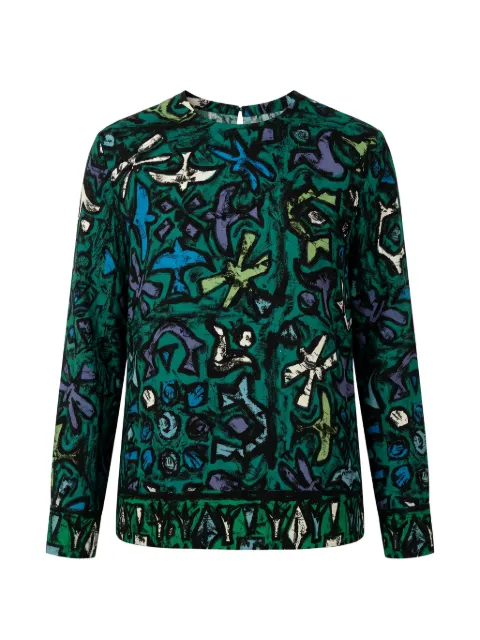 Valentino Garavani abstract-print top Green BUE01E30Y