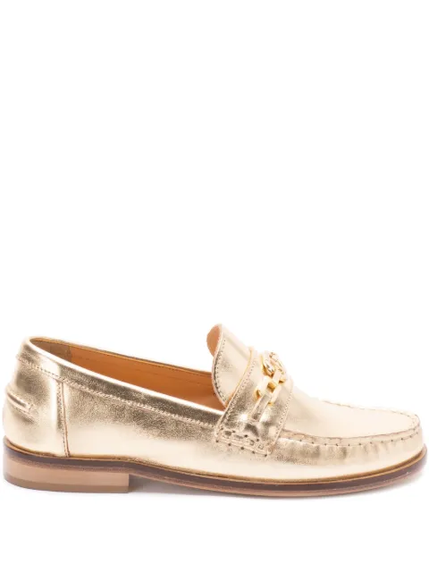TWINSET metallic-leather loafers Gold 251TCP130