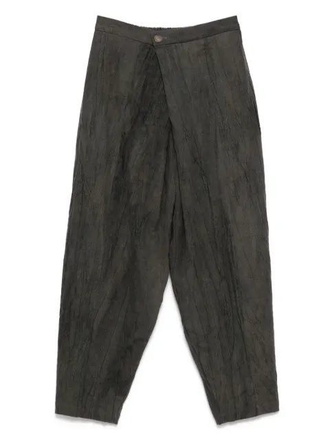 CHIAHUNG SU hand dyed low-crotch trousers Green SS25MP12COD