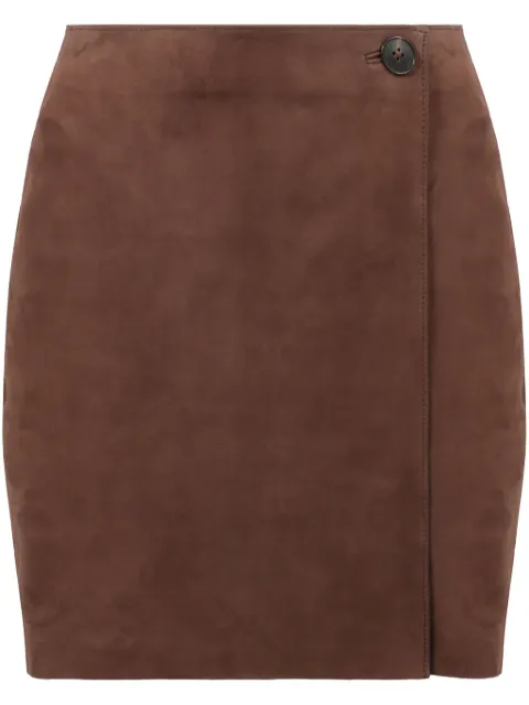 Yves Salomon suede mini skirt Brown 25E25EYJ21340AVXX