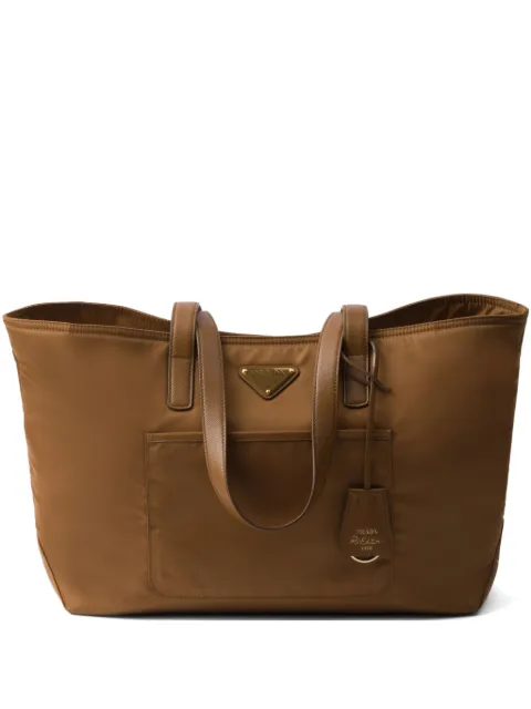 Prada Re-edition 1978 medium Re-nylon and Saffiano leather tote bag Brown 1BG555VOOOR064